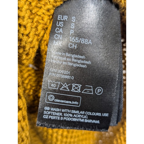 Sm H&M Knit Tank Top‎ Sleeveless Sweater V Neck Ribbed Yellow Mustard Womens - Picture 4 of 6